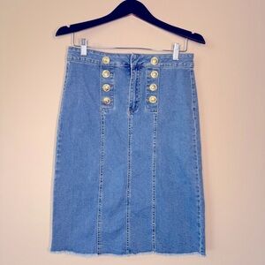 Cato denim midi shirt with gold hardware sz 4